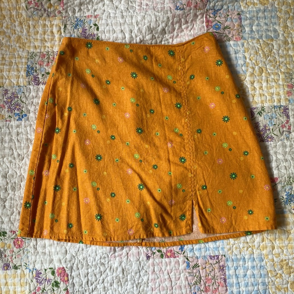 floral a-line mini skirt